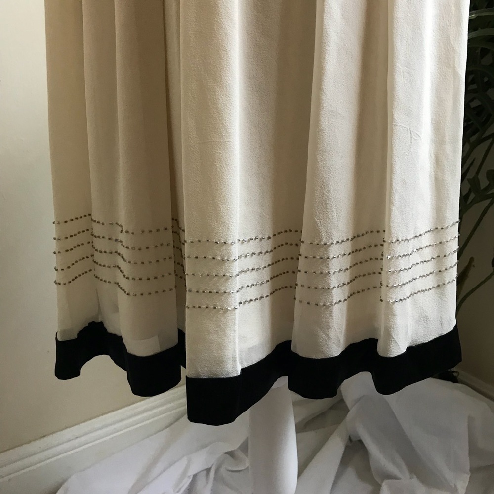 Sue Wong Nocturne Cream Silk Beaded Dress 6* - Picture 4 of 8